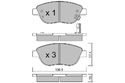 Комплект тормозных колодок AISIN BPOP-1007